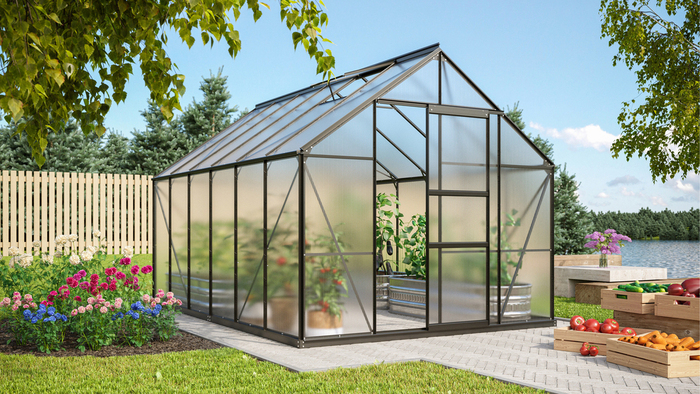 Växthus Merkur 9900 Svart Poly Sockel 9,9 m² Vitavia